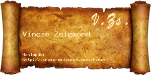Vincze Zsigmond névjegykártya